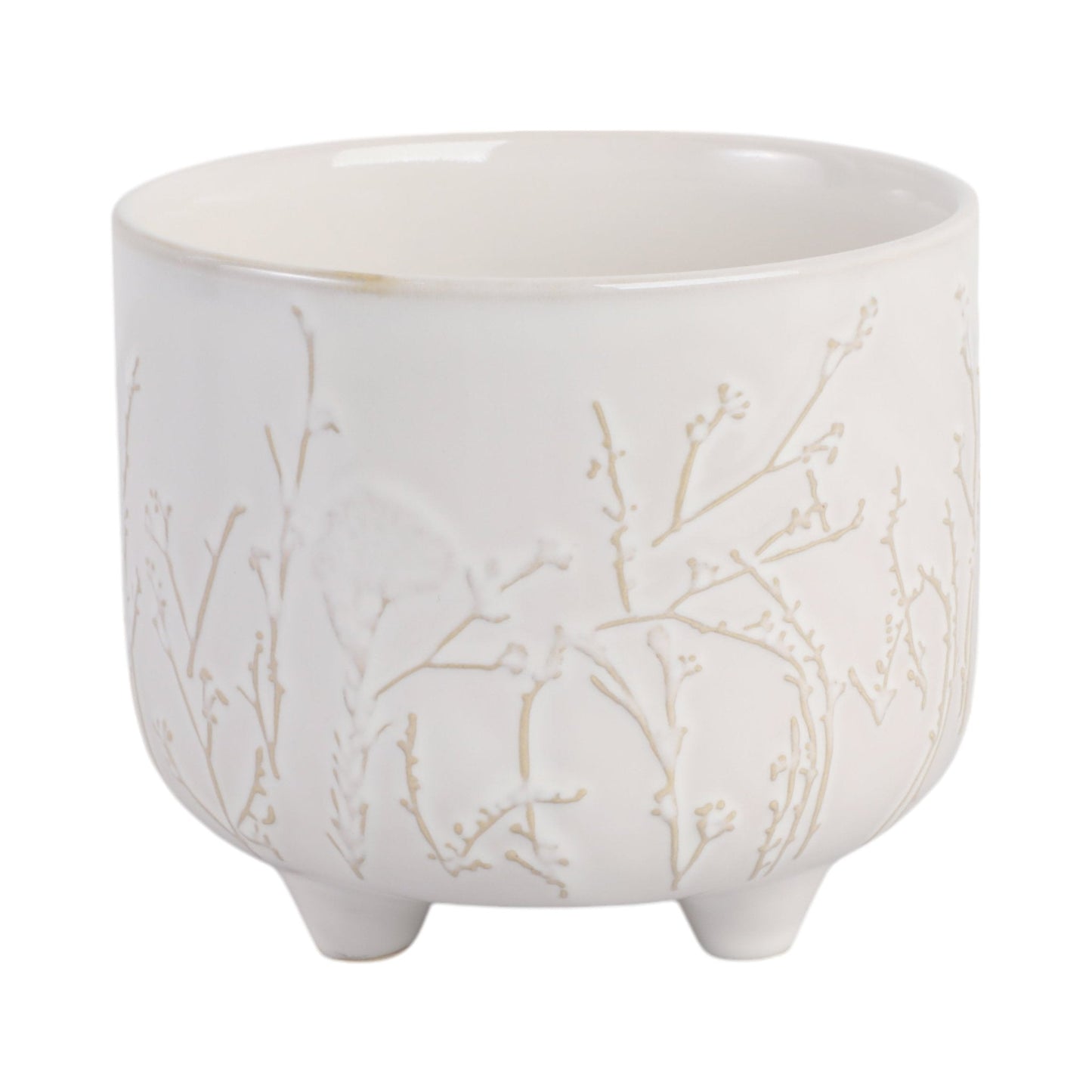 6" BLOOMING BRANCHES PLANTER, IVORY