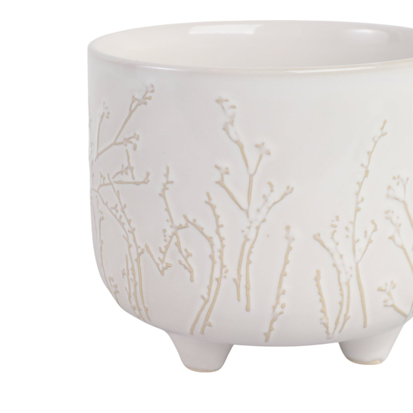 6" BLOOMING BRANCHES PLANTER, IVORY