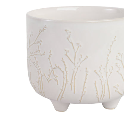 6" BLOOMING BRANCHES PLANTER, IVORY