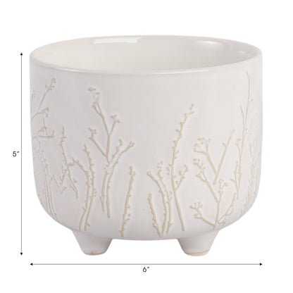 6" BLOOMING BRANCHES PLANTER, IVORY