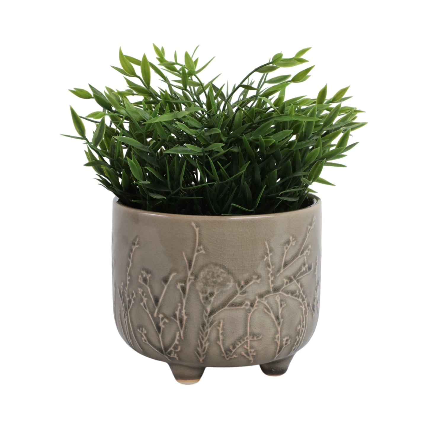 6" FLOWER BRANCHES PLANTER, CREAM