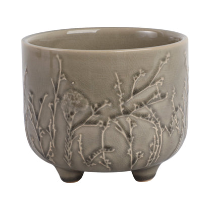 6" FLOWER BRANCHES PLANTER, CREAM