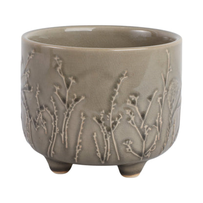 6" FLOWER BRANCHES PLANTER, CREAM