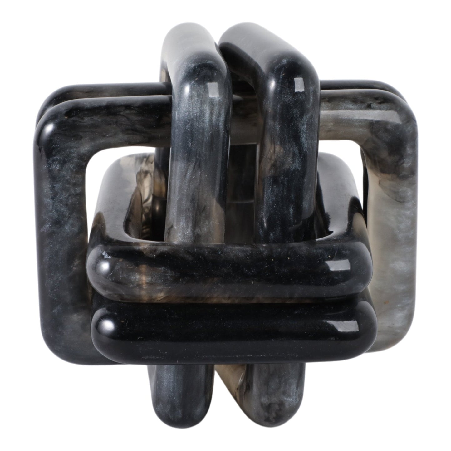 6" MARBLED RESIN KNOT, BLACK