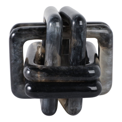 6" MARBLED RESIN KNOT, BLACK