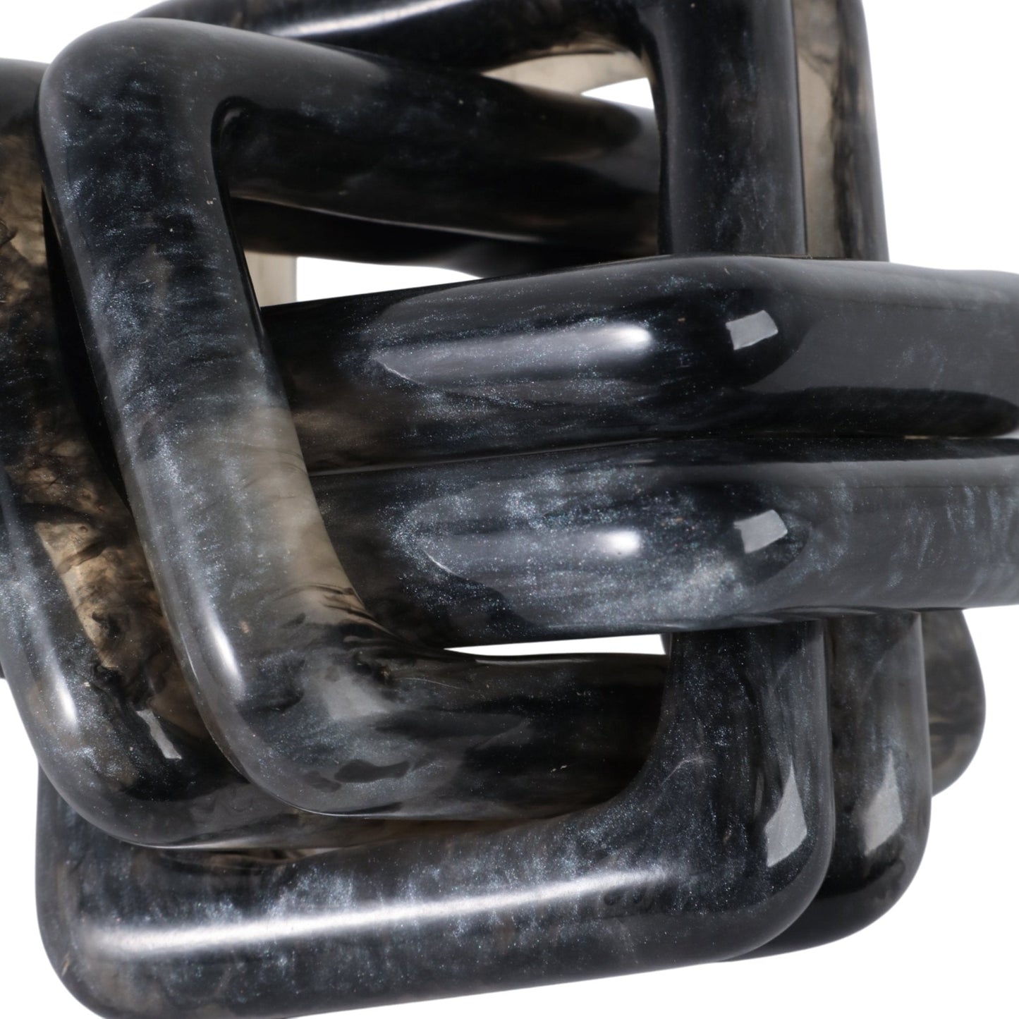 6" MARBLED RESIN KNOT, BLACK