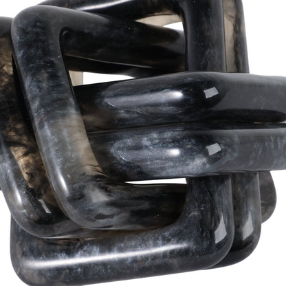6" MARBLED RESIN KNOT, BLACK