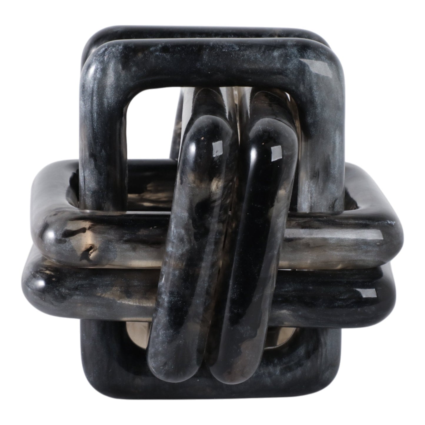 6" MARBLED RESIN KNOT, BLACK