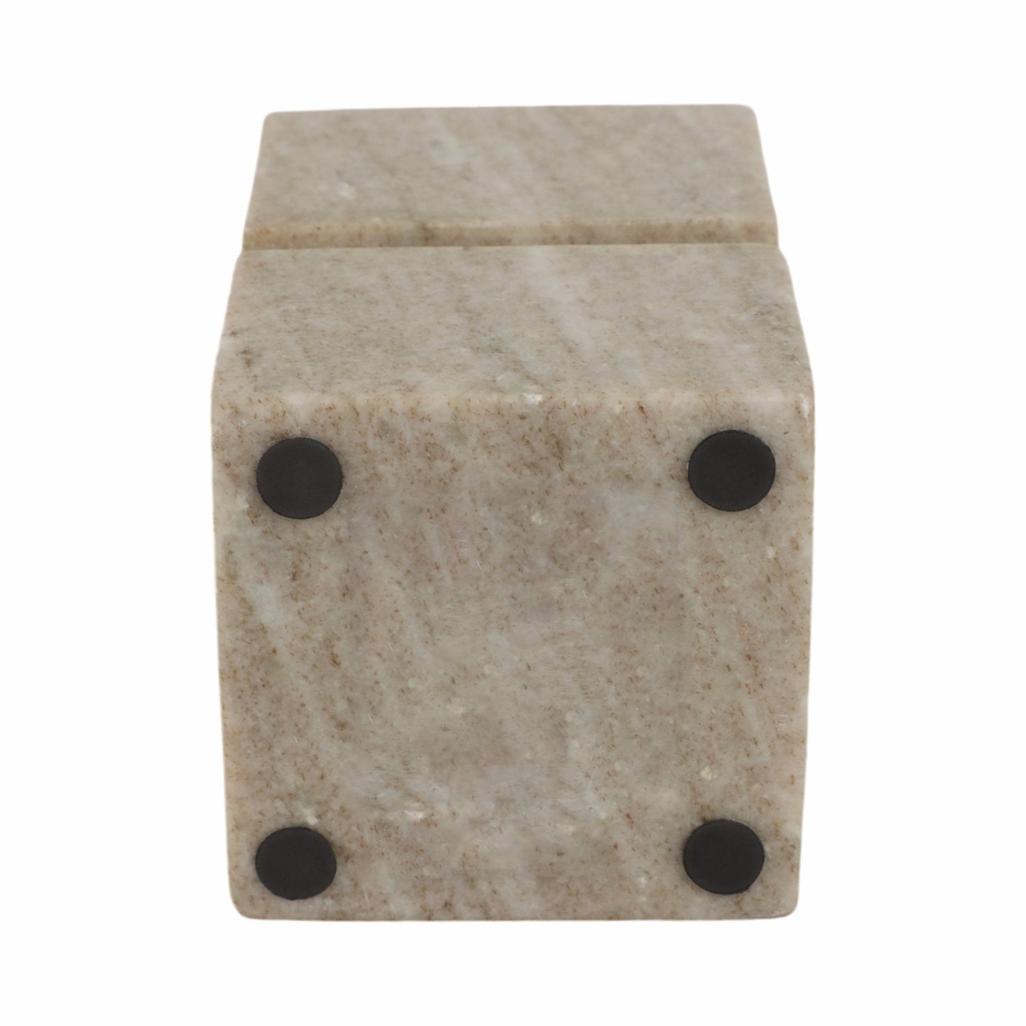6" Onyx Marble Stacked Cubes Pillar Candleholder,