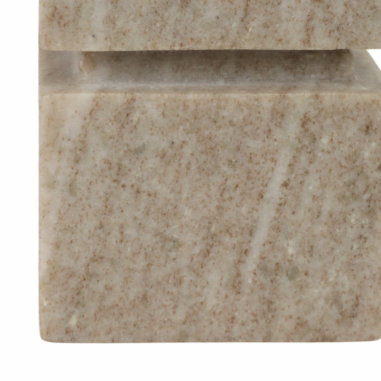 6" Onyx Marble Stacked Cubes Pillar Candleholder,