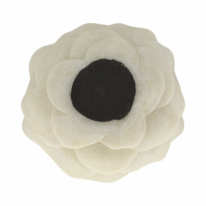 6" Zelen White Quartz Resin Flower Bowl