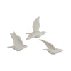 EV19794 |S/3 Horizon Quartz Resin Bird Wall Decor, White
