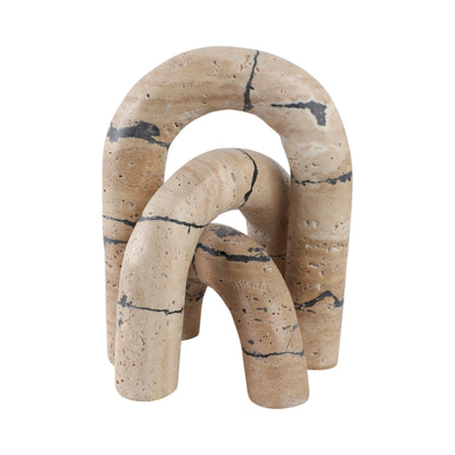 S/3 10" Gorda Crackle Travertine Arches