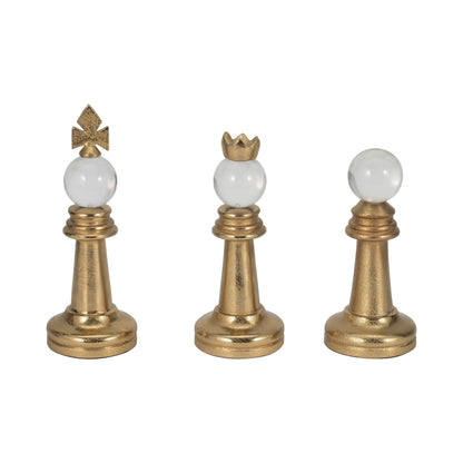 S/3 8/9/10" Turin Gold Chess Pieces