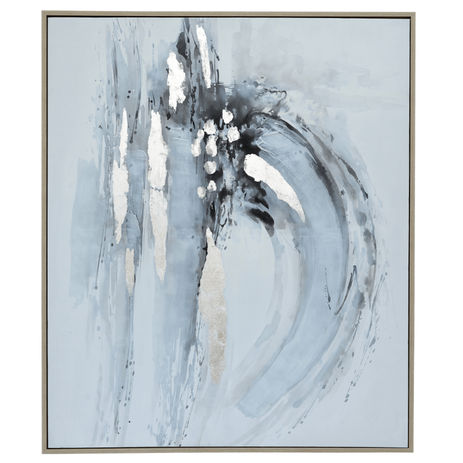 62X52 FRAMED HANDPAINTED ABSTRACT