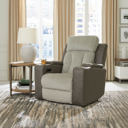 Stately Check PWR Recliner/ADJ Headrest