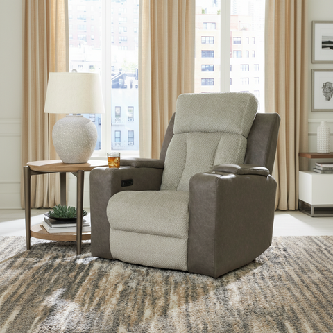 Stately Check PWR Recliner/ADJ Headrest