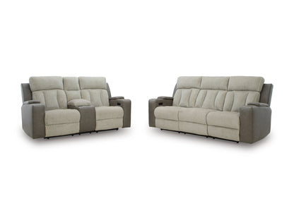 Stately Check PWR REC Sofa with ADJ Headrest