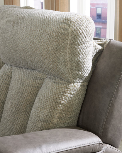 Stately Check PWR REC Loveseat/CON/ADJ HDRST
