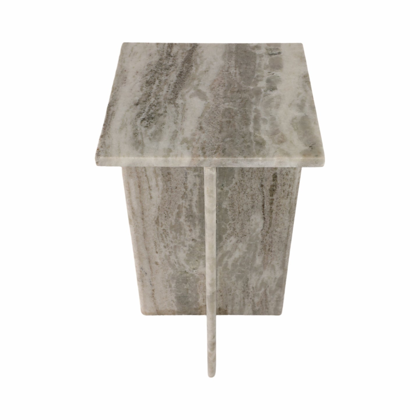 22" ROMMI SMALL MARBLE TABLE, WHITE