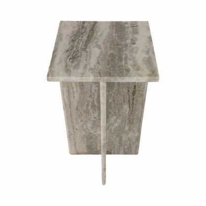 22" ROMMI SMALL MARBLE TABLE, WHITE