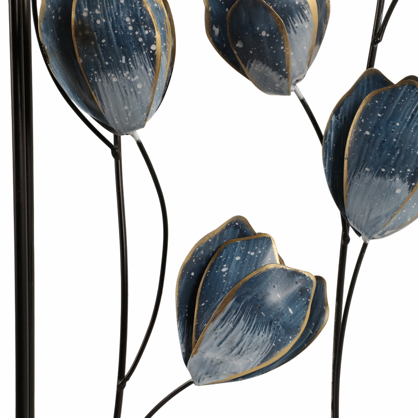S/2 32" Blooming Flowers Metal Wall Panels, Blue/b