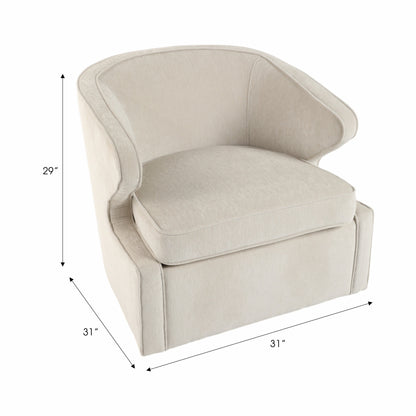 32" Karlsson Swivel Accent Chair, Ivory