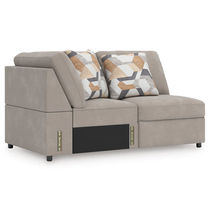 Flaglere  Armless Loveseat with Wedge|Ashley Homestore