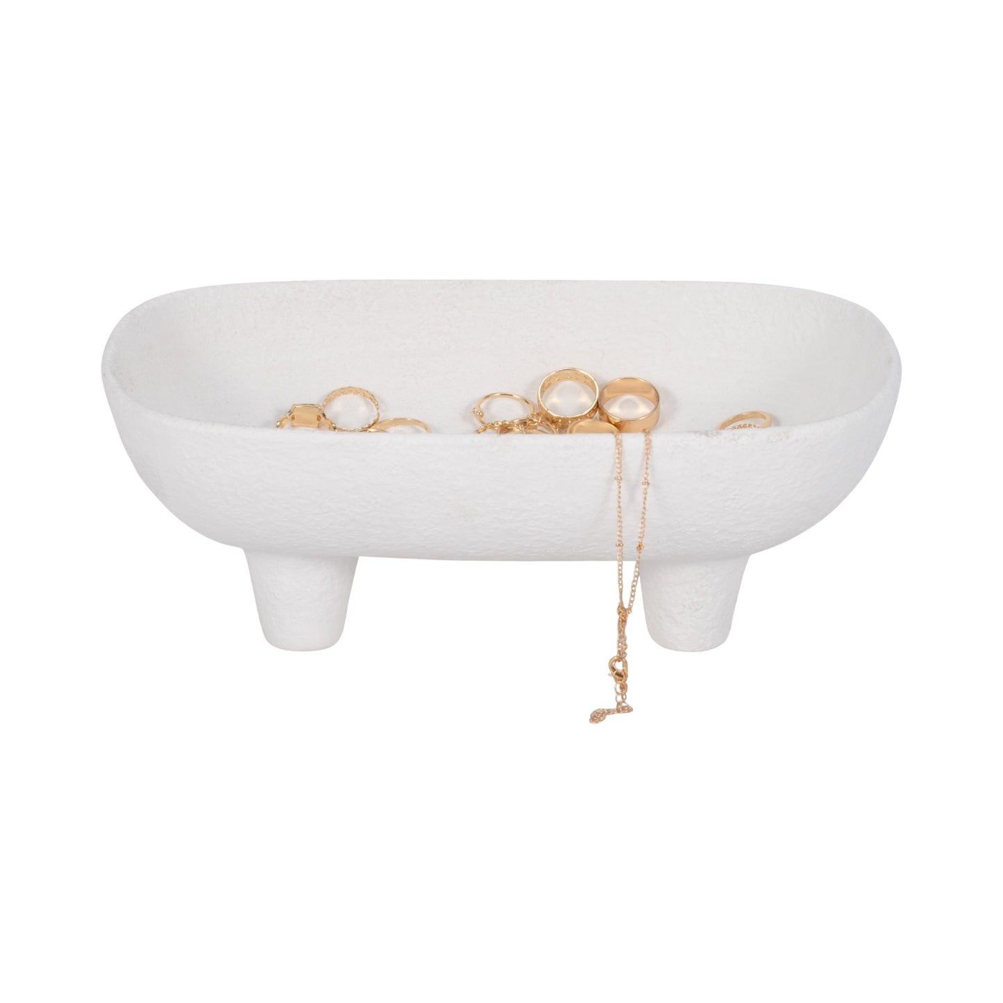 وعاء مستطيل دائري بقاعدة مقاس 10 بوصات، أبيض