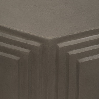 Concrete, 18" Geometric Accent Table, Dark Grey