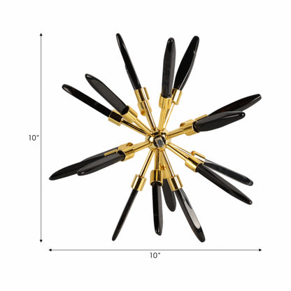 10" Fiona Large Black Stone Starburst Statuary Kd