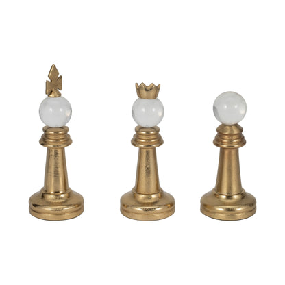 S/3 8/9/10" Turin Gold Chess Pieces