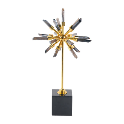 16" Darra Small Black Stone Starburst Statuary