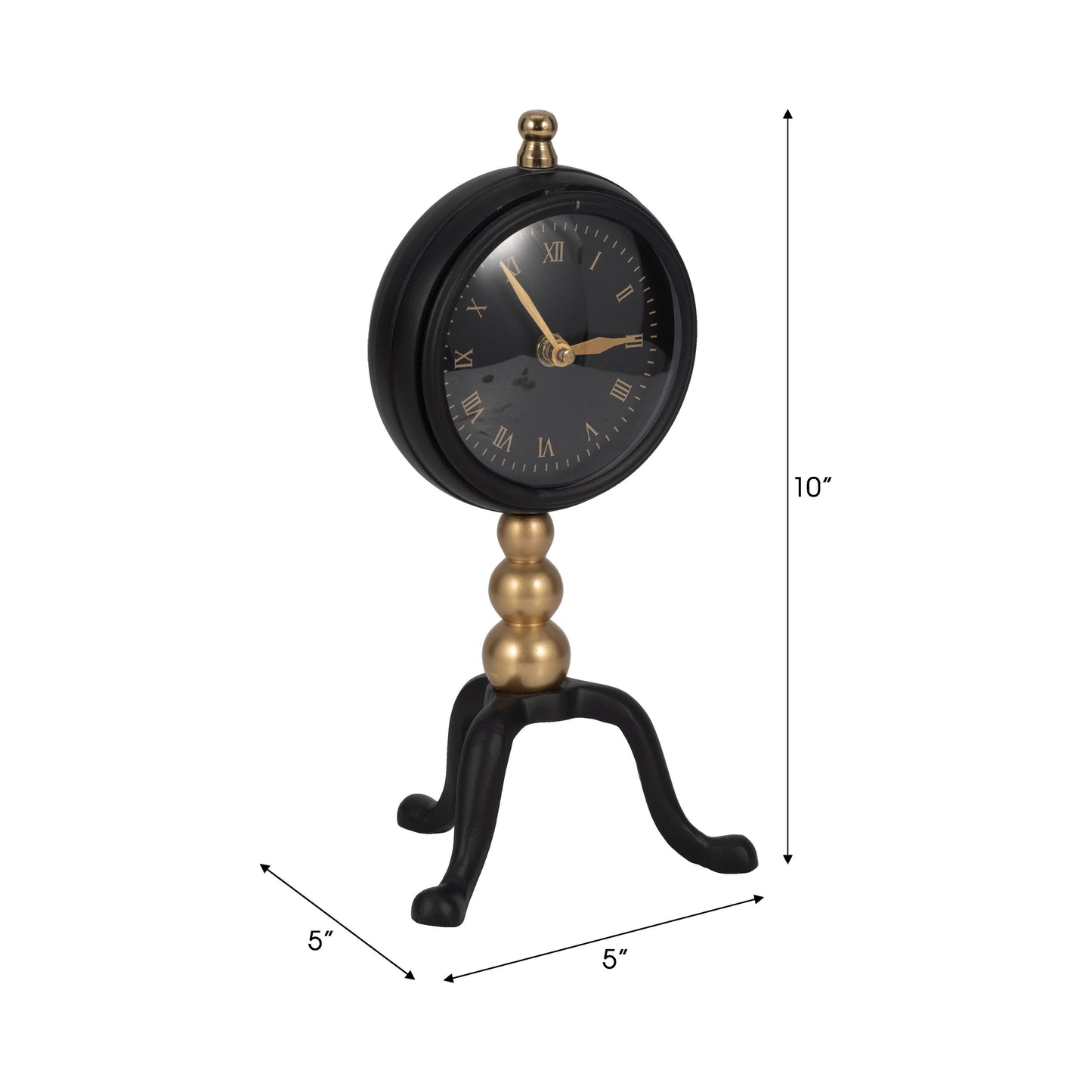 10" Addison Gold And Black Desk Clock