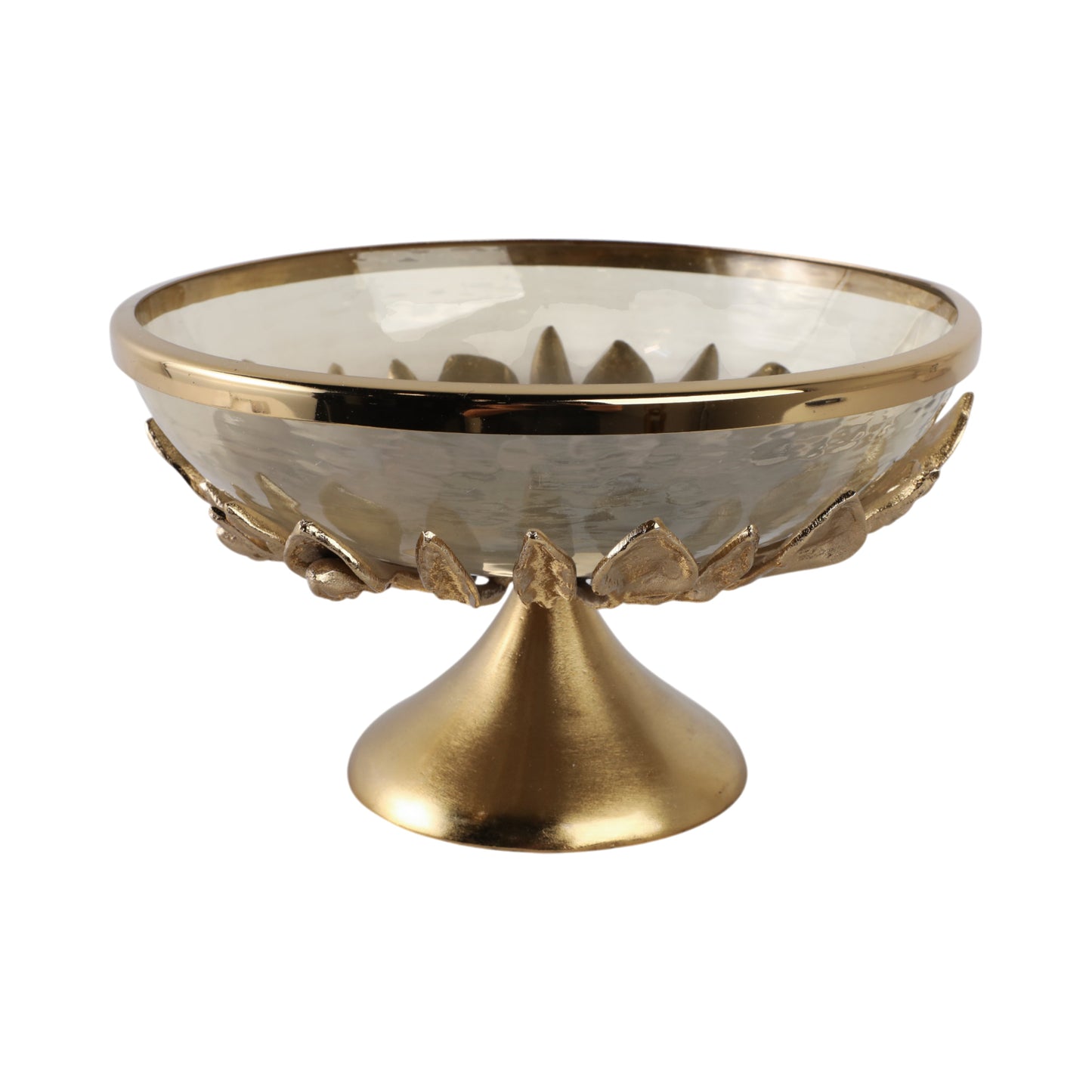 13" Eaves Glass And Metal Bowl
