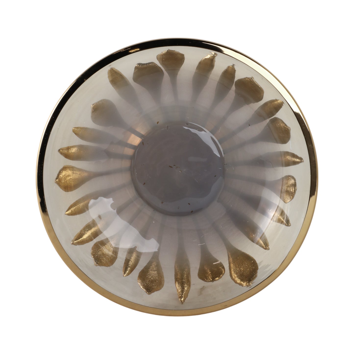 13" Eaves Glass And Metal Bowl