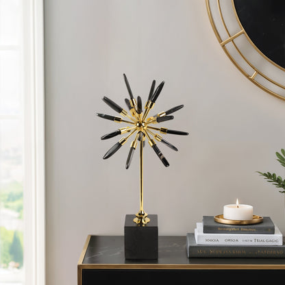 16" Darra Small Black Stone Starburst Statuary