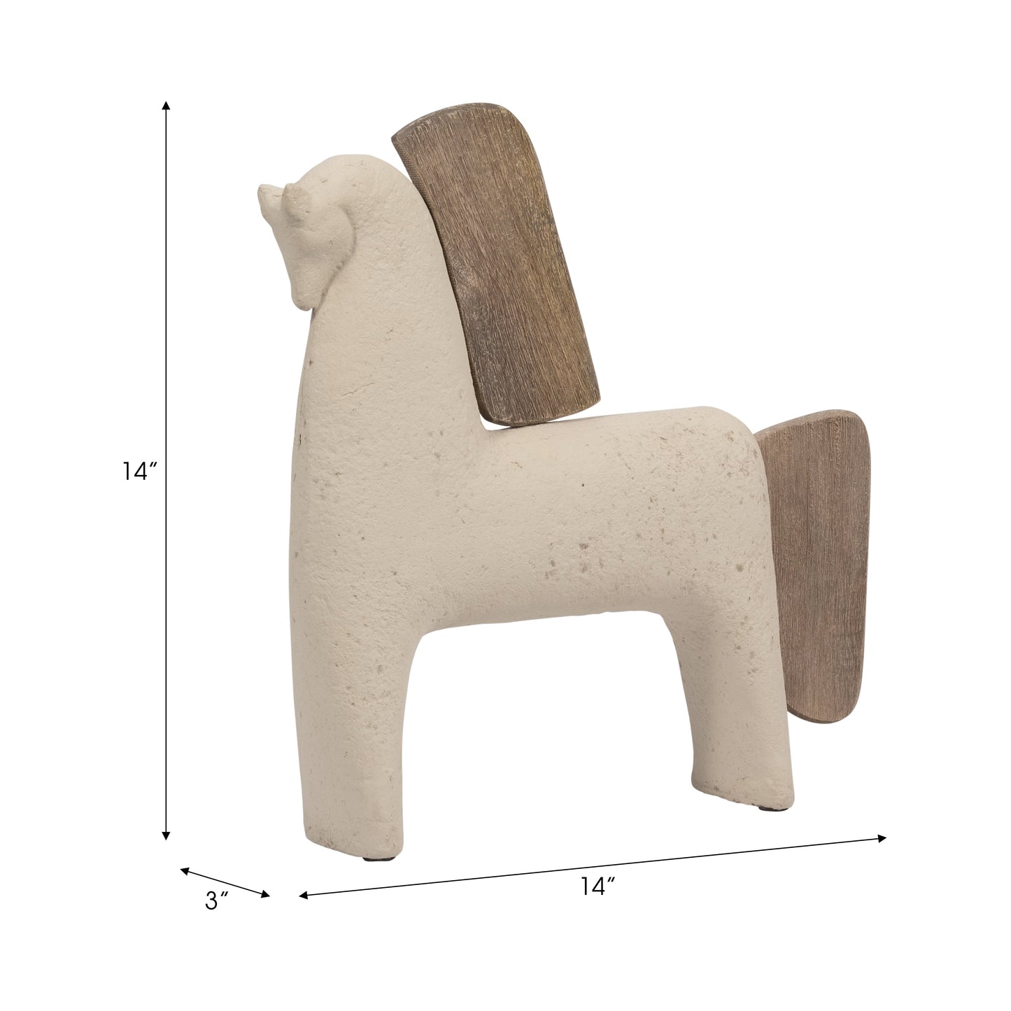 Ecomix, 14" Horse Deco, Ivory