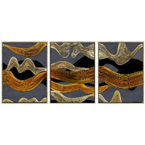 S/3 25X32 ABSTRACT ON CANVAS, BROWN/GRAY