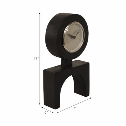 13" Lester Wood Desk Clock