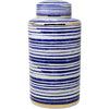 STRIPED WHITE/BLUE/GOLD JAR 16