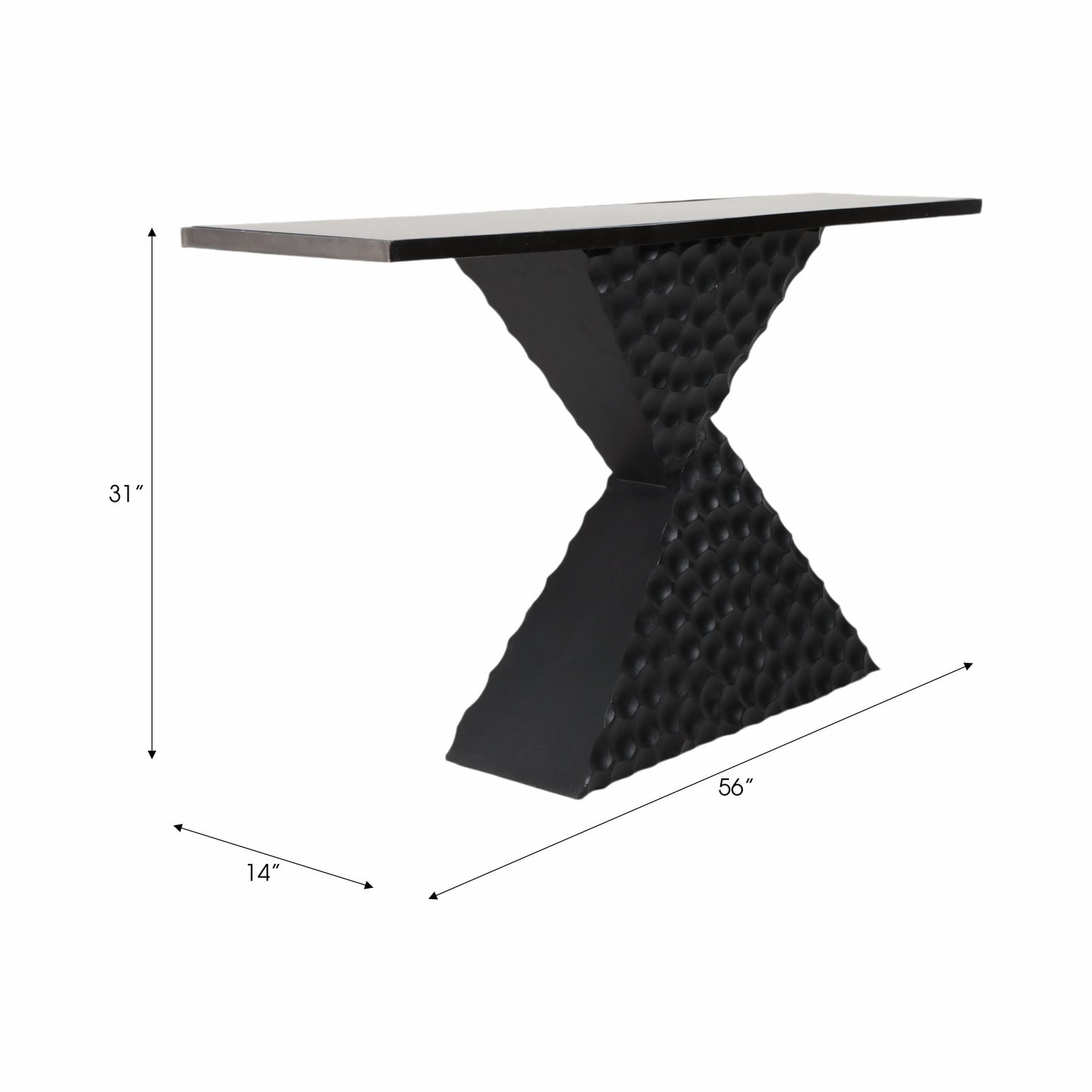 56" Liana Black Console Table, Kd