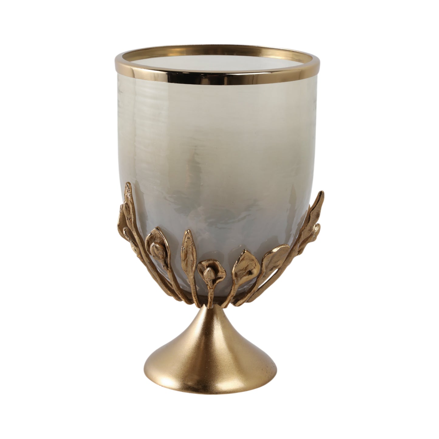 15" Eaves Small Glass And Metal Hurricane