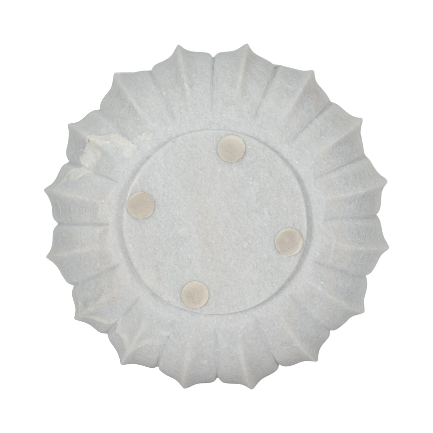 14" Bauer White Marble Tray