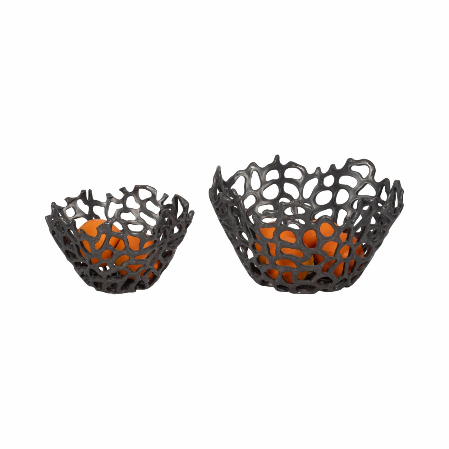 S/2 10/13" Steffi Black Ceramic Bowls