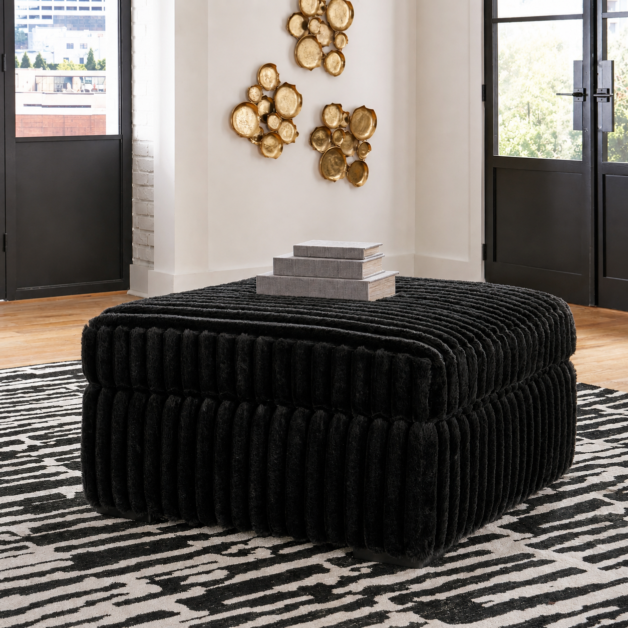 Midnight-Madness Oversized Accent Ottoman