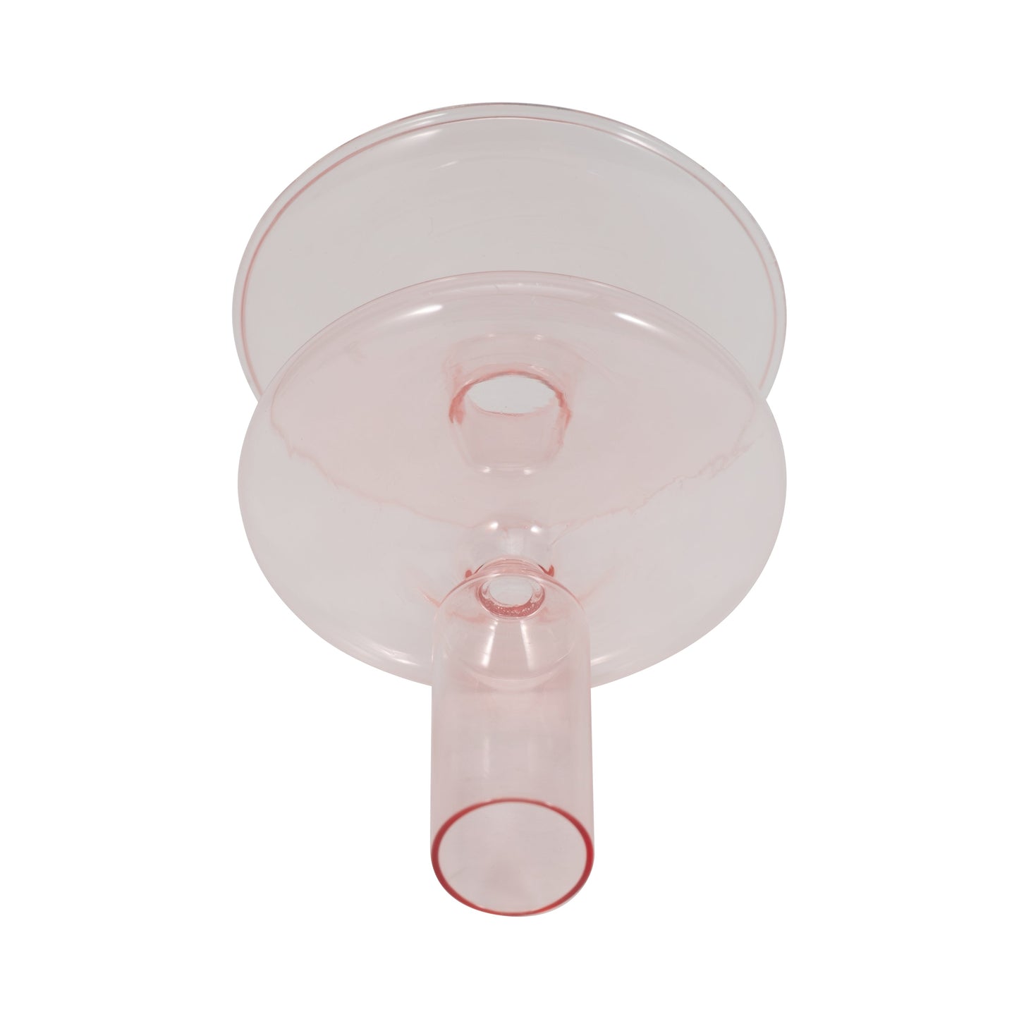 20118-10 |5" Vintage Glass Taper Candle Holder, Pink