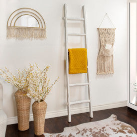 13933-01  Wooden , Decorative 76" Ladder, Black( Sagebrook Home  )