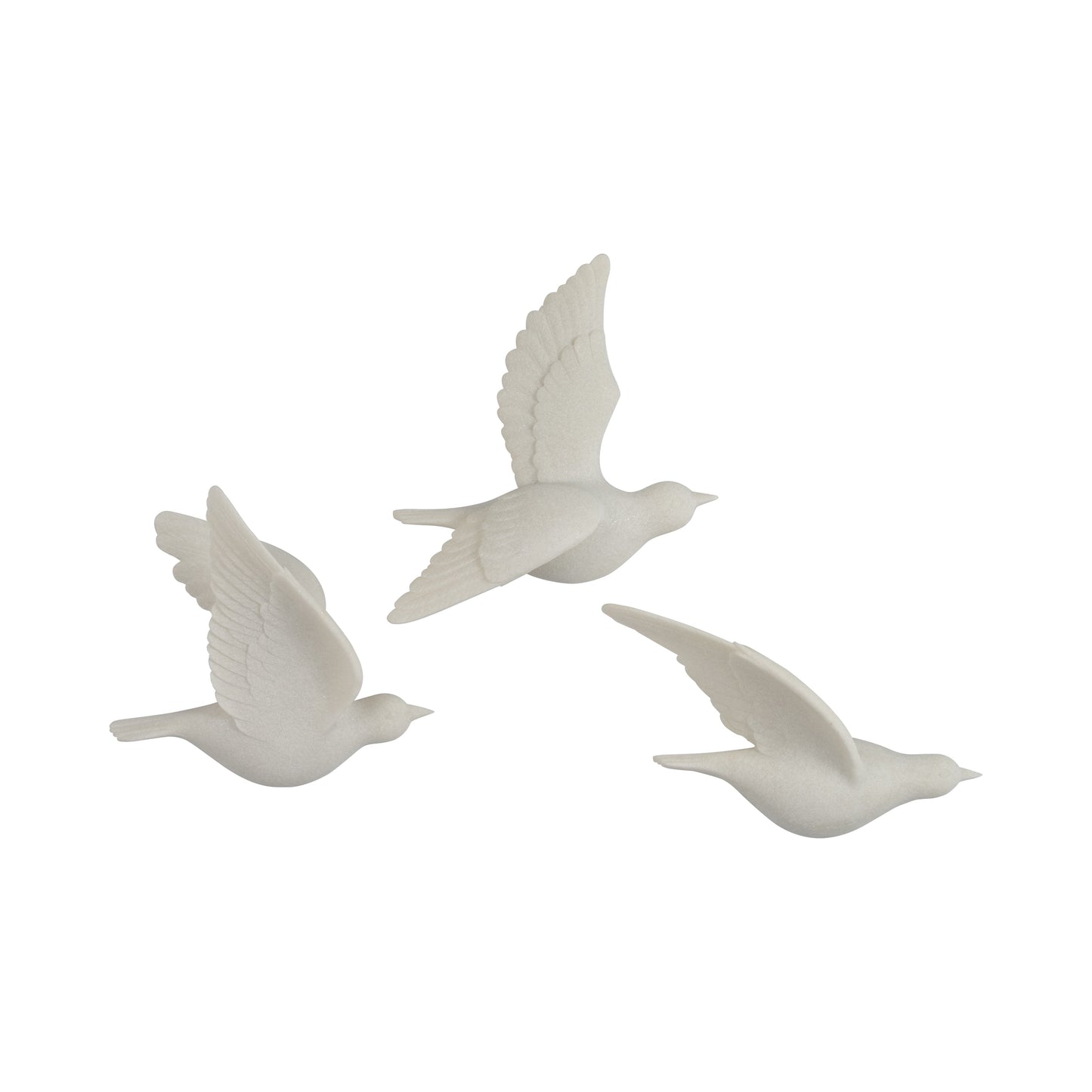EV19794 |S/3 Horizon Quartz Resin Bird Wall Decor, White