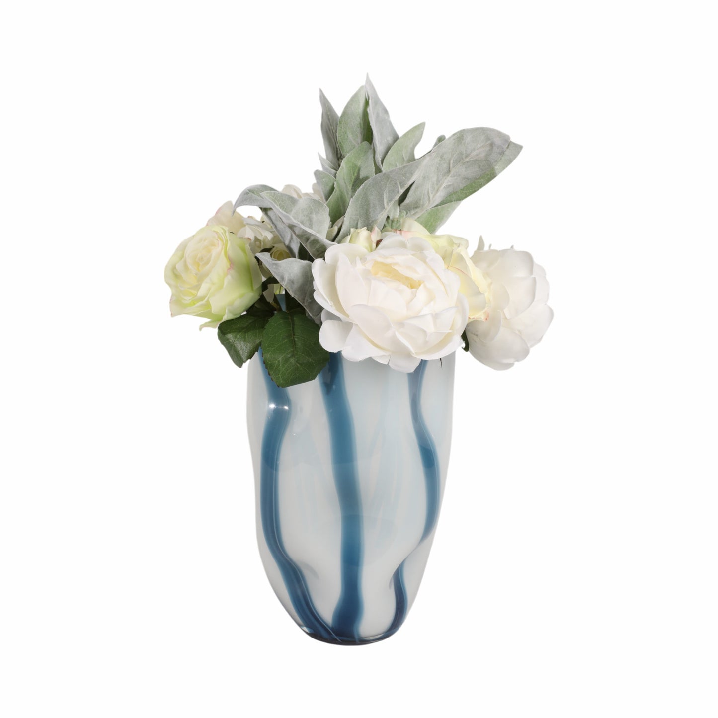11" Beldan Medium Blue Glass Vase